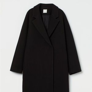 H&M long black car coat